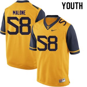 Youth West Virginia Mountaineers NCAA #58 Nick Malone Gold Authentic Nike Stitched College Football Jersey VH15E10TV